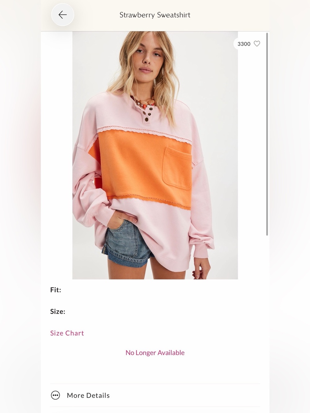 Free People Strawberry 🍓 Pullover - Oversized